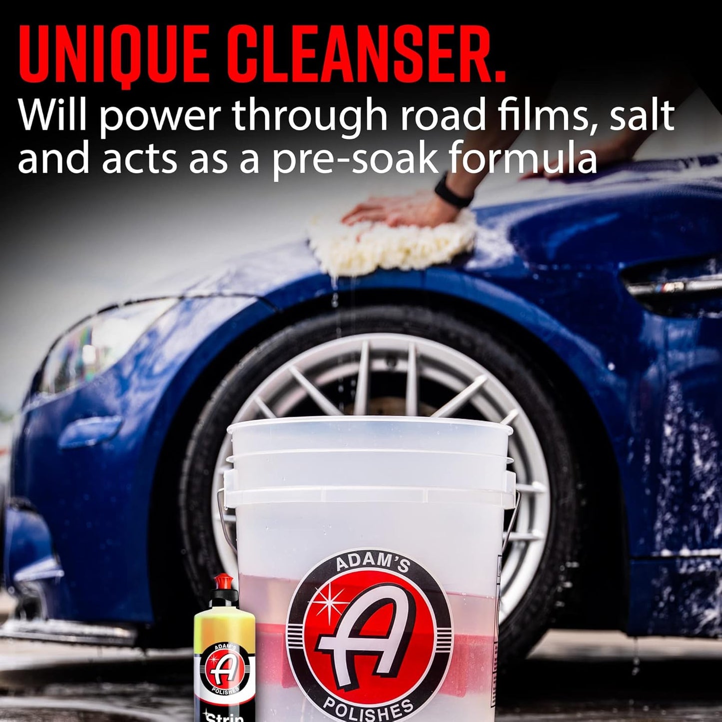 Strip Car Wash Soap (16 Oz) - Sealant & Wax Remover Shampoo Salt Remover, Presoak, & Acidic Wash | Thick Suds for Use Cleaning Kit, Foam Cannon, Foam Gun, Sponge, Mitt, Chamois