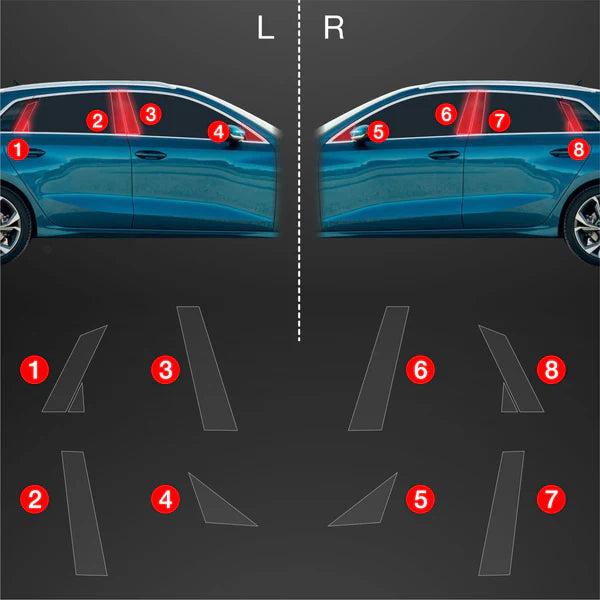 Audi A3 8Y Sportback (2020-2023) 8in1 paint protection film installation guide for TPU protective film.