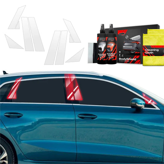 Audi A3 8Y Sportback 2020-2023 paint protection film kit with cleaning cloth and applicators.