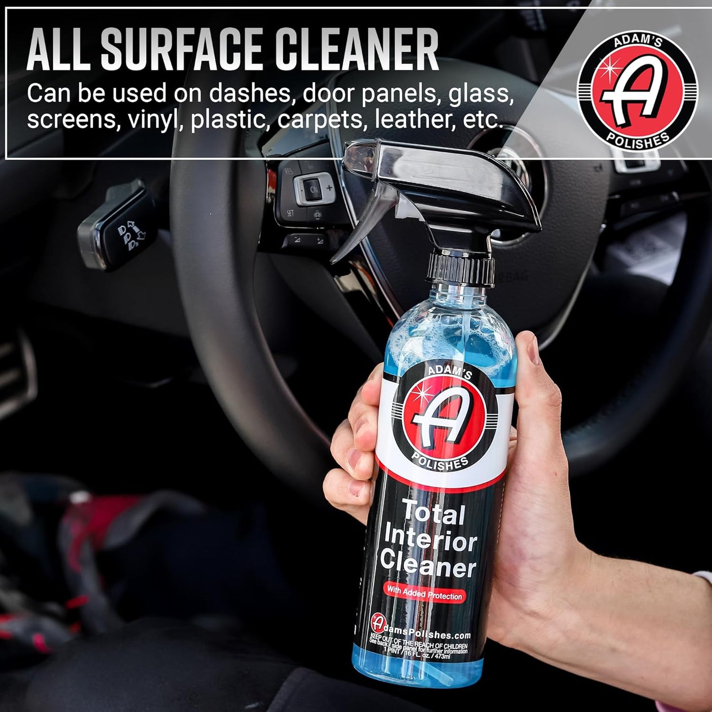 Total Interior Cleaner & Protectant, Quick Detailer & Sio2 Protection, Ceramic Infused, Anti-Static, OEM Finish, for Leather, Vinyl, Plastics, Glass & More