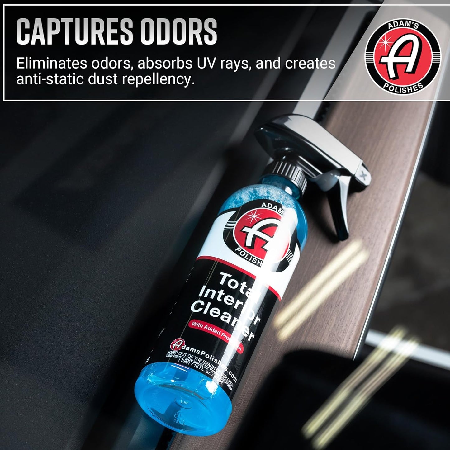 Total Interior Cleaner & Protectant, Quick Detailer & Sio2 Protection, Ceramic Infused, Anti-Static, OEM Finish, for Leather, Vinyl, Plastics, Glass & More