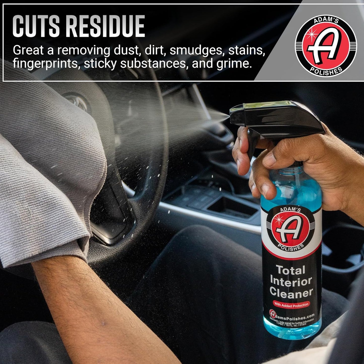 Total Interior Cleaner & Protectant, Quick Detailer & Sio2 Protection, Ceramic Infused, Anti-Static, OEM Finish, for Leather, Vinyl, Plastics, Glass & More