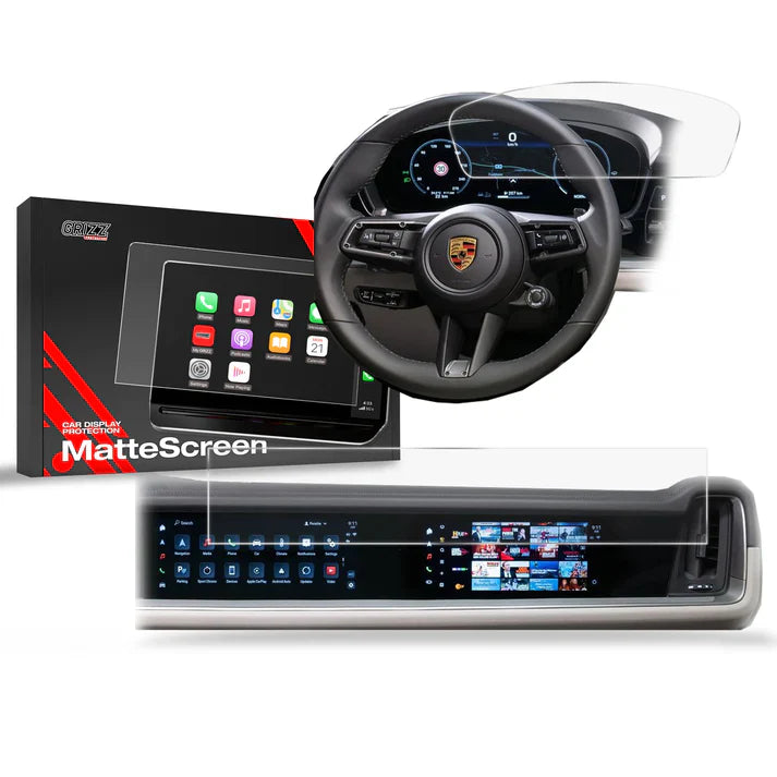 Grizz 2in1 Navigation Screen Protector for Porsche Panamera 3 12.3" + 10.9“ (2024) Anti-Fingerprint, Matt - carcar.care #1 car screen protectors in the America