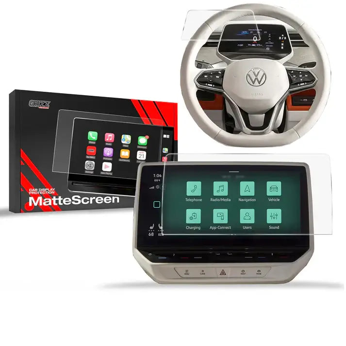 Grizz 2in1 Navigation Screen Protector for Volkswagen VW ID. Buzz 10" (2022-2024) Anti-Fingerprint, Matt - carcar.care #1 car screen protectors in the America