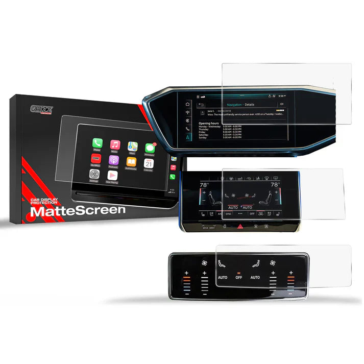 Grizz 3in1 Navigation Screen Protector for Audi A7 C8 (2018-2024) Anti-Fingerprint, Matt - carcar.care #1 car screen protectors in the America