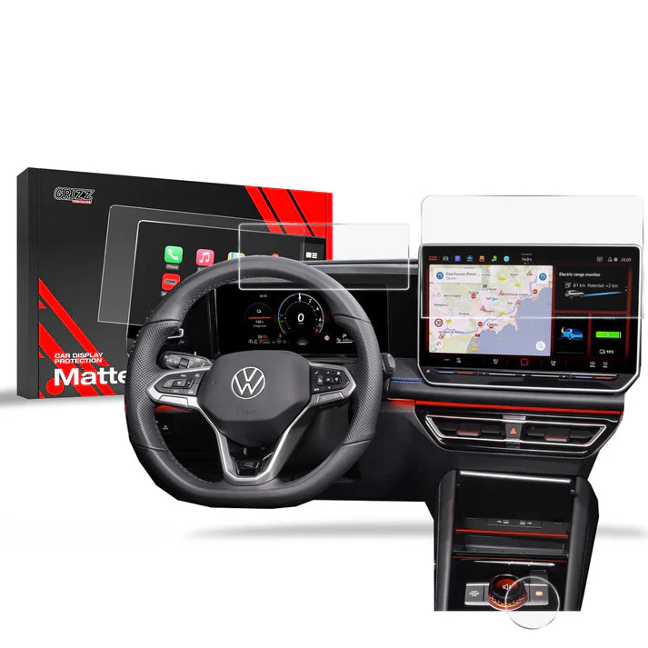 Grizz 3in1 Navigation Screen Protector for Volkswagen VW Tiguan 3 12.9" (2024) Anti-Fingerprint, Matt - carcar.care #1 car screen protectors in the America