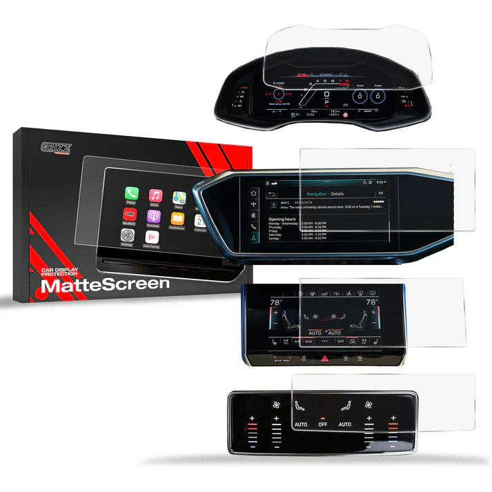Grizz 4in1 Navigation Screen Protector for Audi A6 C8 (2018-2024) Anti-Fingerprint, Matt - carcar.care #1 car screen protectors in the America