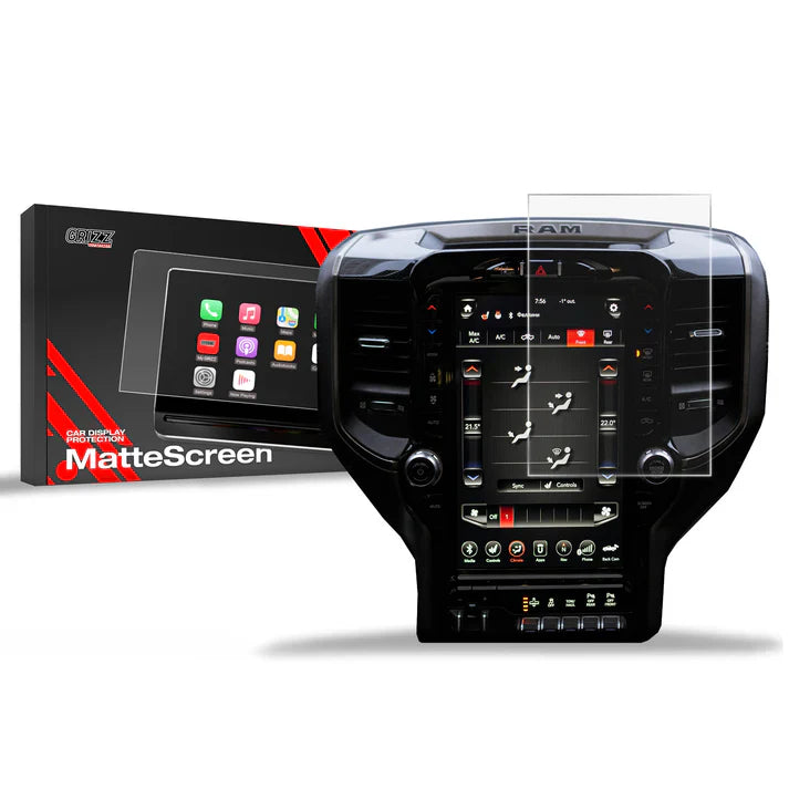 Grizz Navigation Screen Protector for Dodge Ram 1500 DT 12" (2019-2022) Anti-Fingerprint, Matte - carcar.care #1 car screen protectors in the America