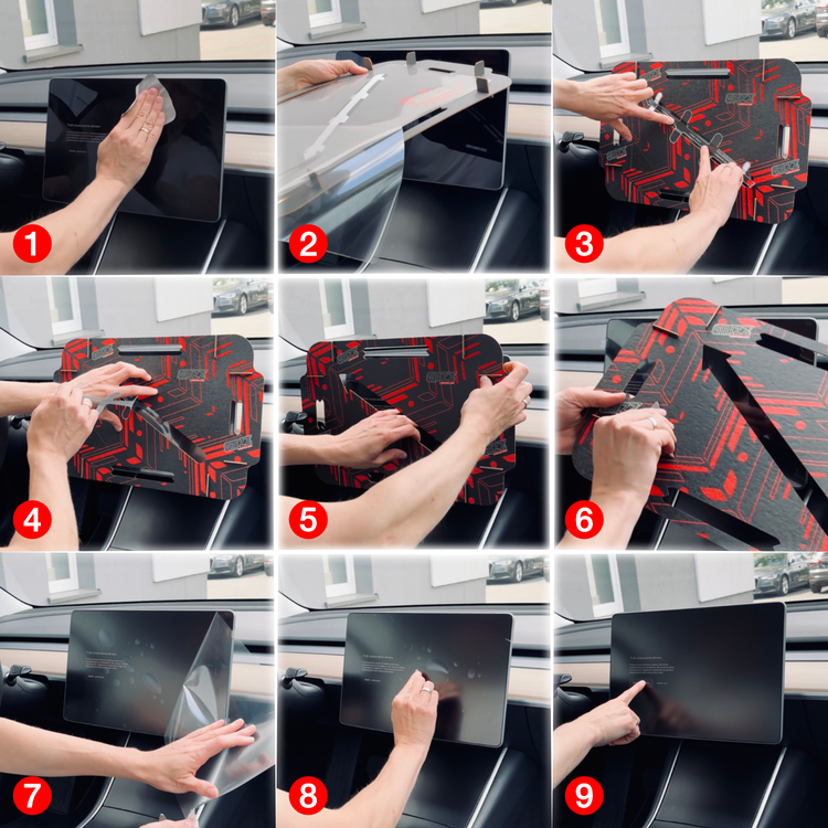 GRIZZ Screen Protector for Tesla Model Y (2020-2024) Installation Template Matt Screen Protector Anti-Fingerprint Scratch-Resistant - carcar.care #1 car screen protectors in the America