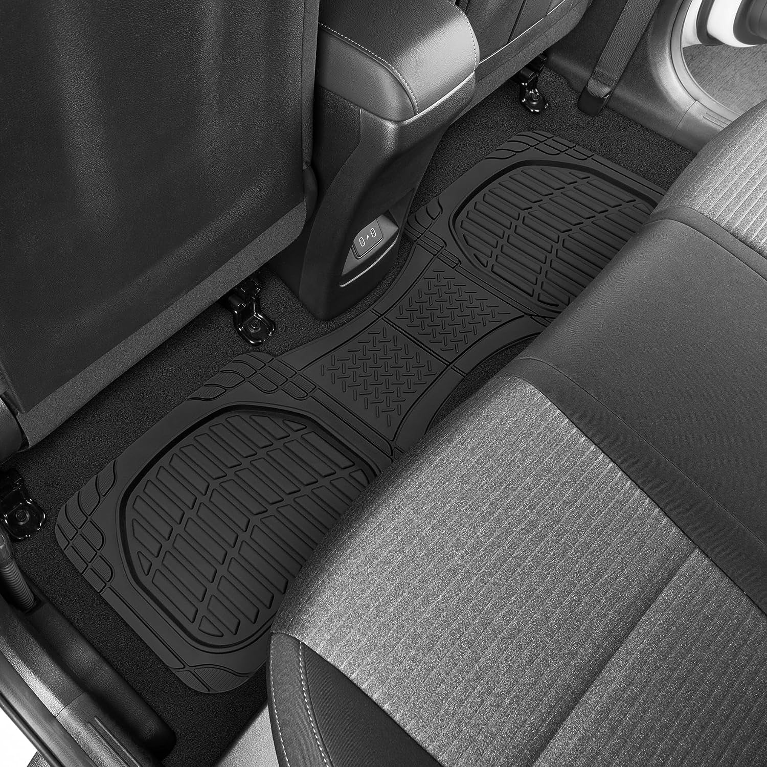 Flextough Floor Mats for Cars, Black Deep Dish All-Weather Mats, Waterproof Trim-To Fit Automotive Floor Mats for Cars Trucks SUV, Universal Floor Liner Car Accessories
