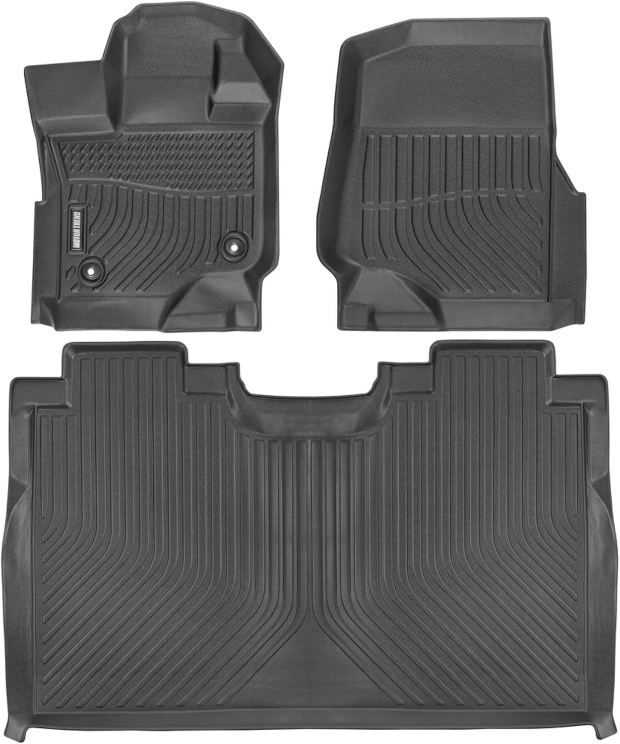 Motor Trend 3D Contour Fit Truck Floor Mats for 2015-2020 Ford F-150 Supercrew, Odorless All Weather Protection from Dirt, Debri, Mud & Moisture, Anti-Slip Full Coverage