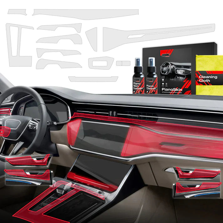 Película protectora 12 en 1 para Audi A7 C8 (2018-2024), interior de consola central, resistente a arañazos, TPU y antihuellas.