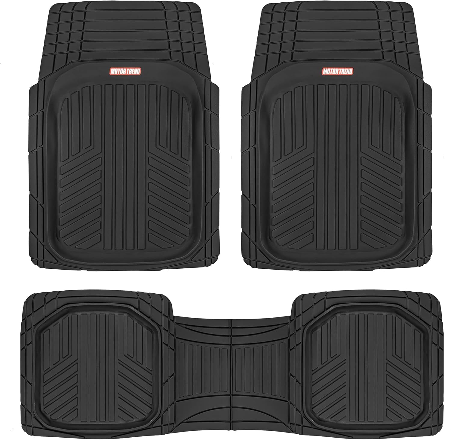 Flextoughxl Floor Mats for Cars Full Set, All-Weather Rubber Automotive Floor Mats, Waterproof Heavy Duty Car Mats, Flexible Floor Liners for Car Truck Van SUV, Car Floor Mats (Gray)