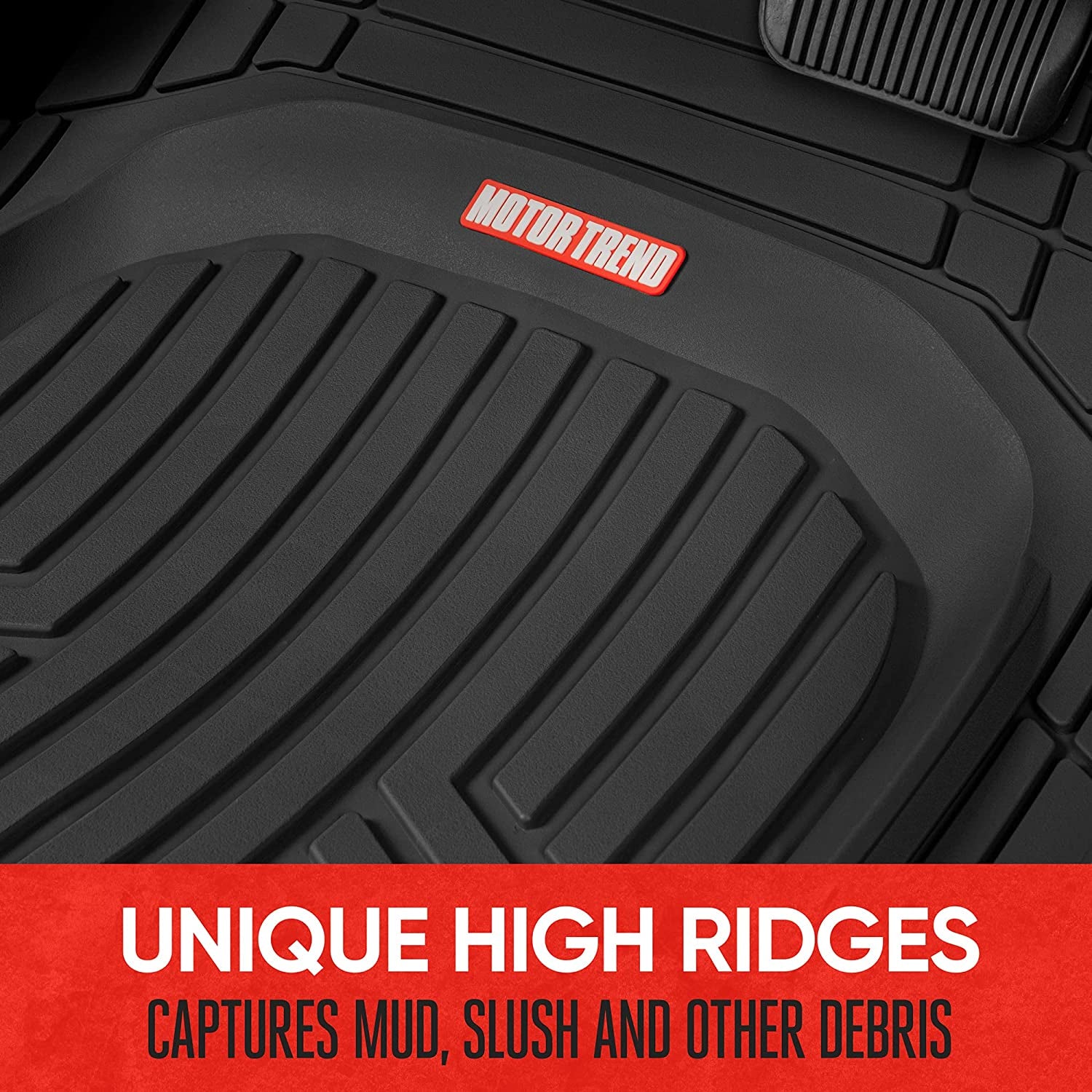 Flextoughxl Floor Mats for Cars Full Set, All-Weather Rubber Automotive Floor Mats, Waterproof Heavy Duty Car Mats, Flexible Floor Liners for Car Truck Van SUV, Car Floor Mats (Gray)