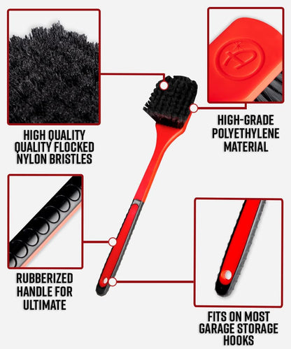 Fender Brush - Rubberized, Professional Long Handle Car Wash Brush