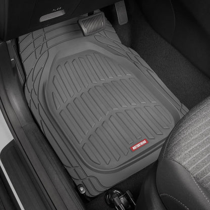 Flextough Floor Mats for Cars, Gray Deep Dish All-Weather Mats, Waterproof Trim-To Fit Automotive Floor Mats for Trucks SUV, Universal Liner Car Accessories
