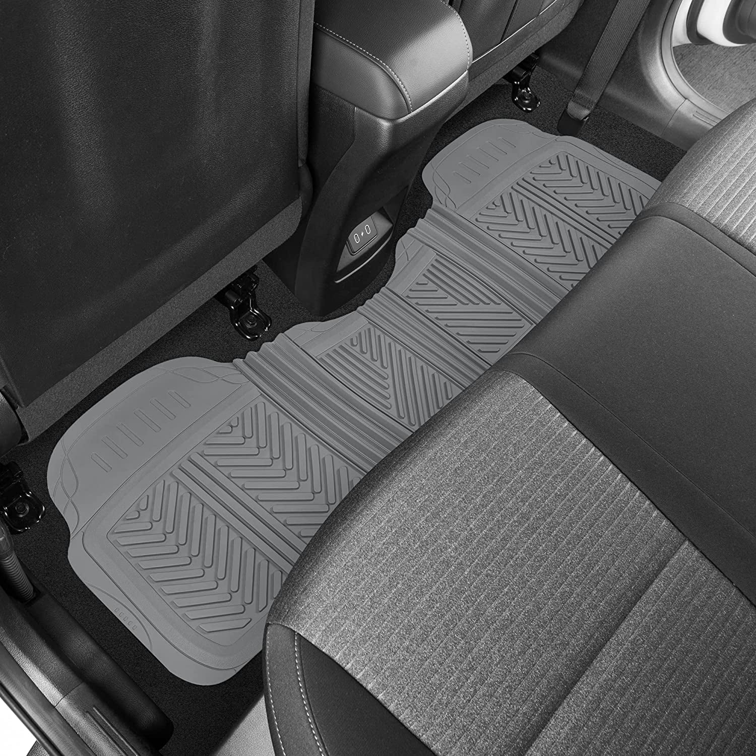 Motor Trend Flextough Performance All Weather Rubber Car Floor Mats - 3 Piece Floor Mats Automotive Liners for Cars Truck SUV, Heavy-Duty Waterproof (Black)