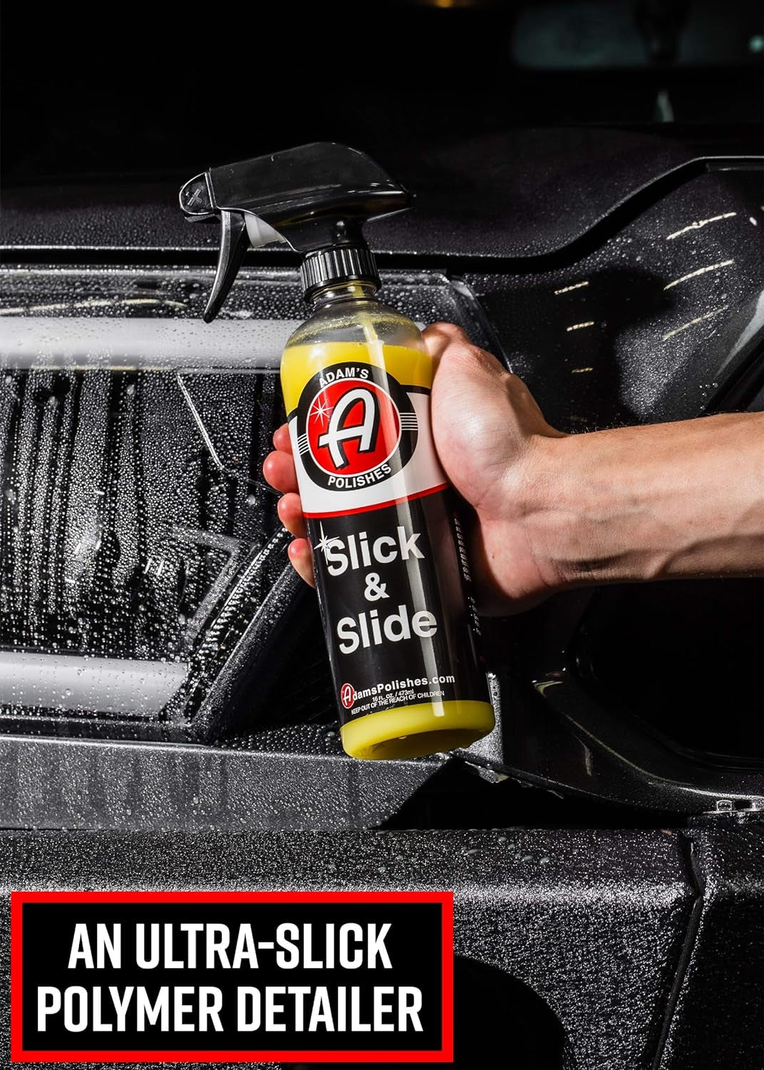 Slick & Slide Detail Spray - Hyper Slick Polymer Resin Technology Car Wash Spray Sealant - Car Wax Top Coat Quick Detailer Provides Superior Gloss, Shine, & Slickness (16 Oz)