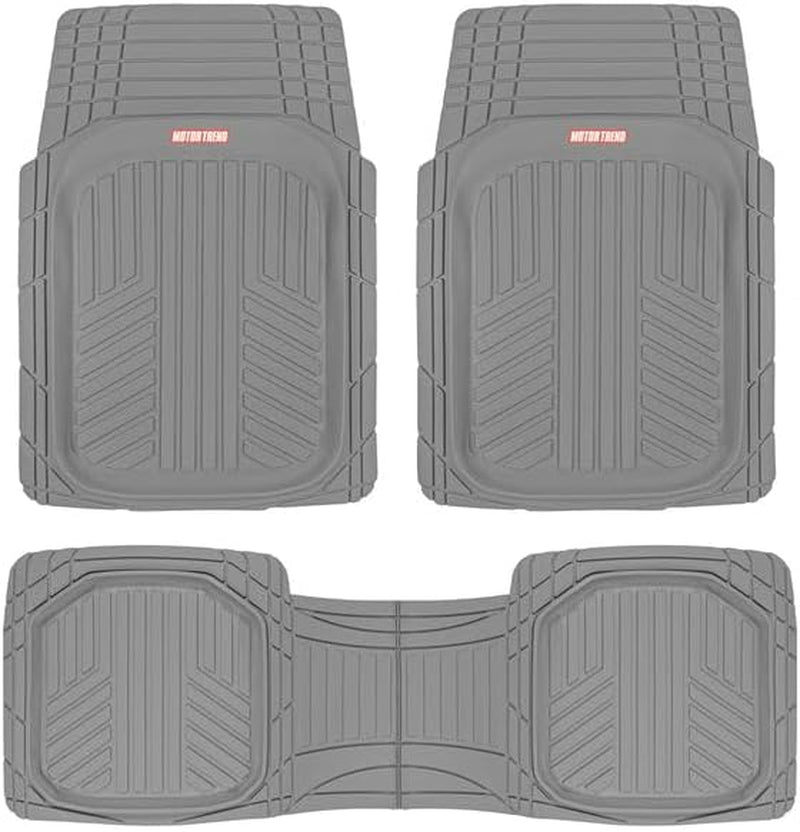 Flextoughxl Floor Mats for Cars Full Set, All-Weather Rubber Automotive Floor Mats, Waterproof Heavy Duty Car Mats, Flexible Floor Liners for Car Truck Van SUV, Car Floor Mats (Gray)