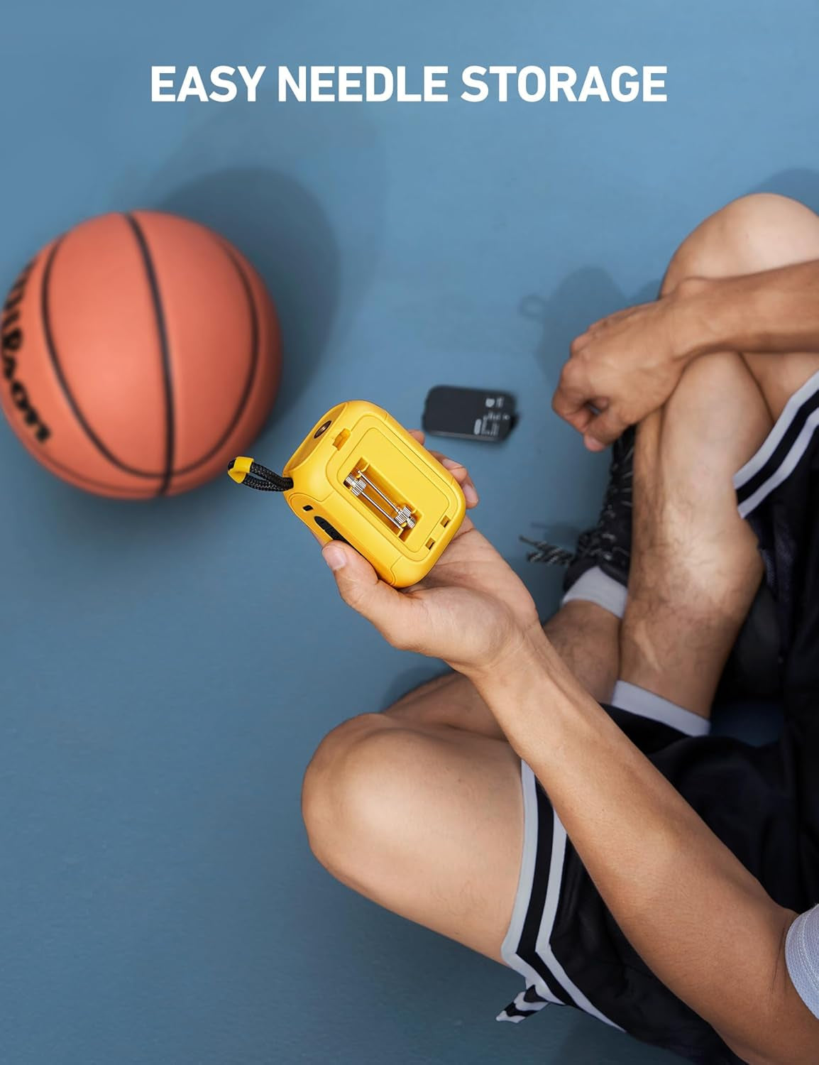 Portable Electric Ball Pump - Ultra Fast Inflation, with Digital LCD Display, Preset Pressure with Ball Needle for Basketball, Soccer, and Sports Balls