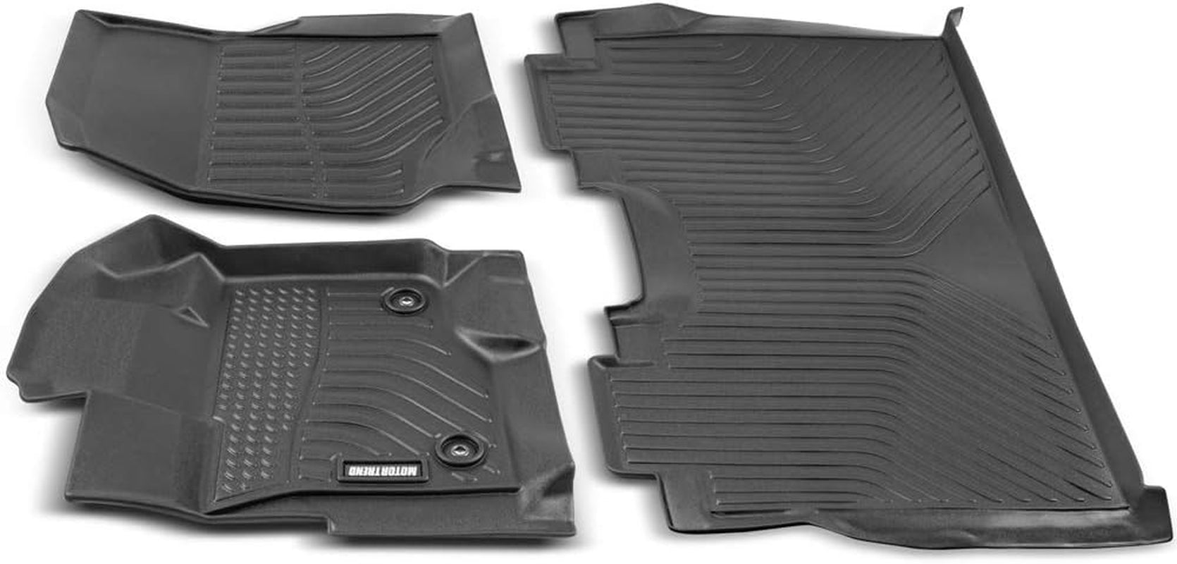 Motor Trend 3D Contour Fit Truck Floor Mats for 2015-2020 Ford F-150 Supercrew, Odorless All Weather Protection from Dirt, Debri, Mud & Moisture, Anti-Slip Full Coverage