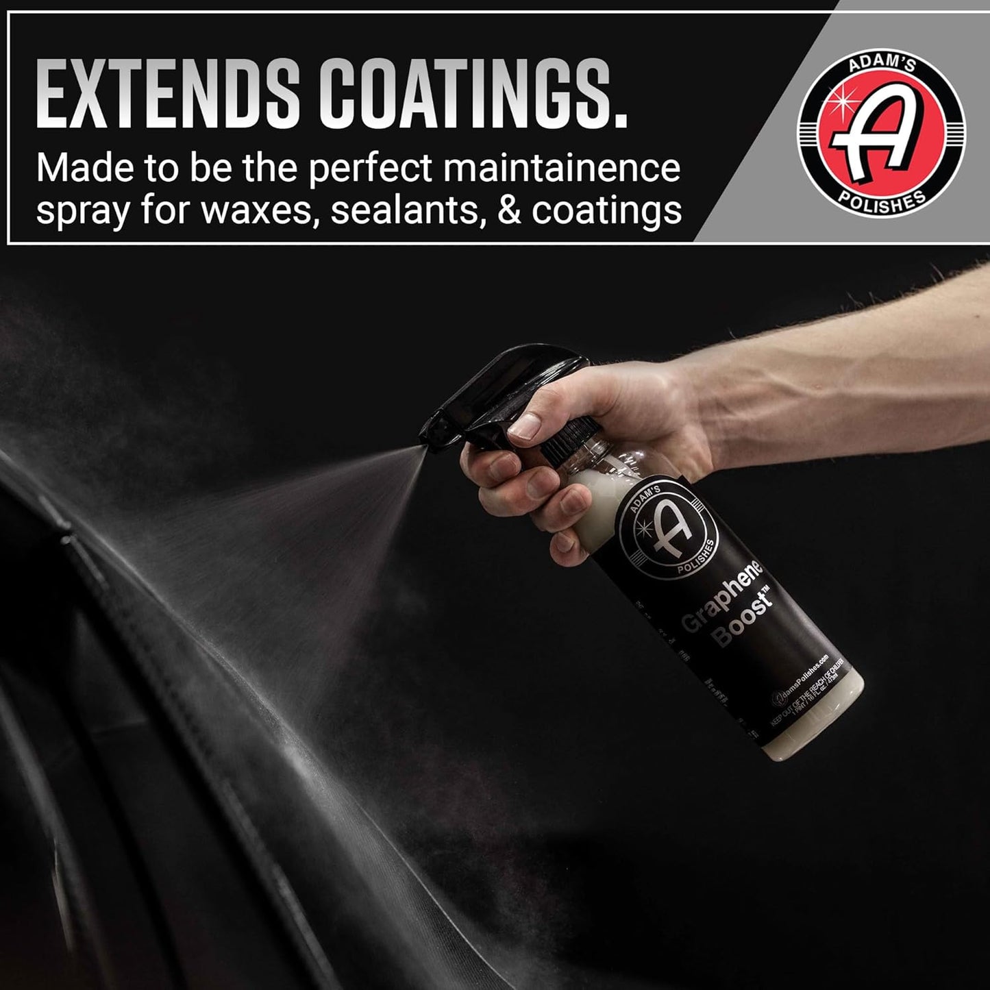 Adam'S Graphene Boost - Graphene Ceramic Coating Spray for Car Detailing | Adds Protection & Extends the Life of Top Coat Ceramics | Maintenance Spray on Wipe off | Car Boat RV Motorcycle