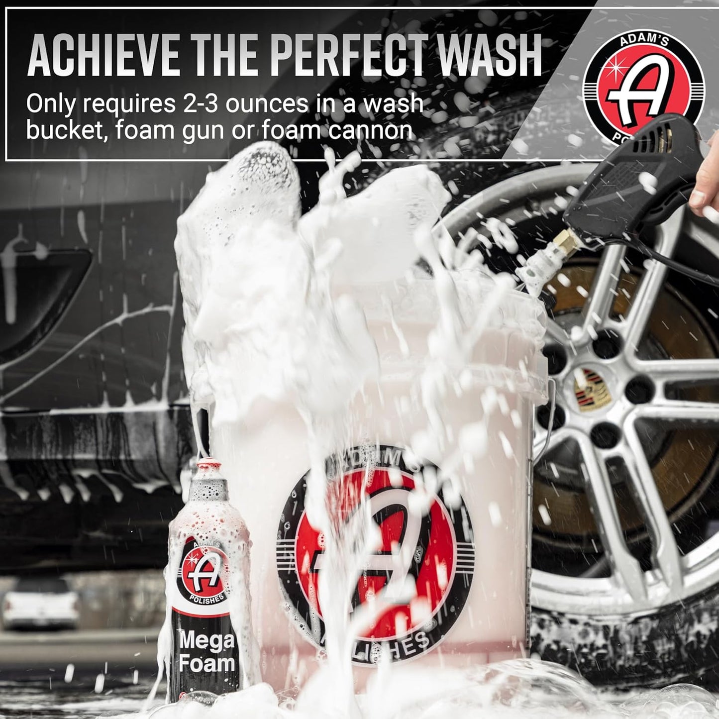 Adam’S Mega Foam (Gallon) - Detailing Ph Neutral Car Soap for Car Washing, Concentated for Use in Car Wash Bucket, Foam Cannon & Foam Gun for Cleaning, Won'T Strip Car Wax, Sealant or Ceramic Coating
