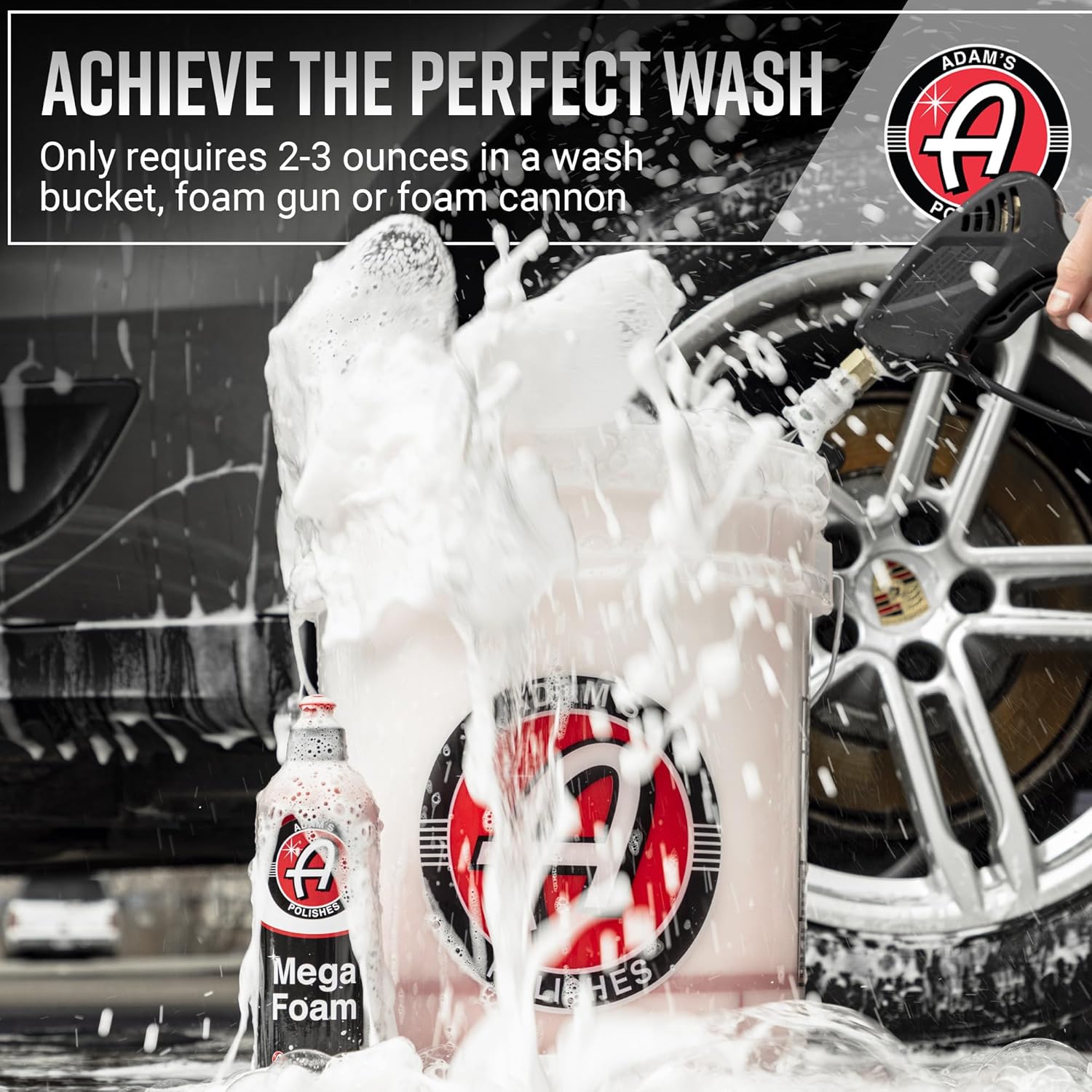 Adam’S Mega Foam (Gallon) - Detailing Ph Neutral Car Soap for Car Washing, Concentated for Use in Car Wash Bucket, Foam Cannon & Foam Gun for Cleaning, Won'T Strip Car Wax, Sealant or Ceramic Coating