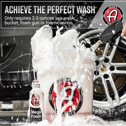 Adam’S Mega Foam (Gallon) - Detailing Ph Neutral Car Soap for Car Washing, Concentated for Use in Car Wash Bucket, Foam Cannon & Foam Gun for Cleaning, Won'T Strip Car Wax, Sealant or Ceramic Coating