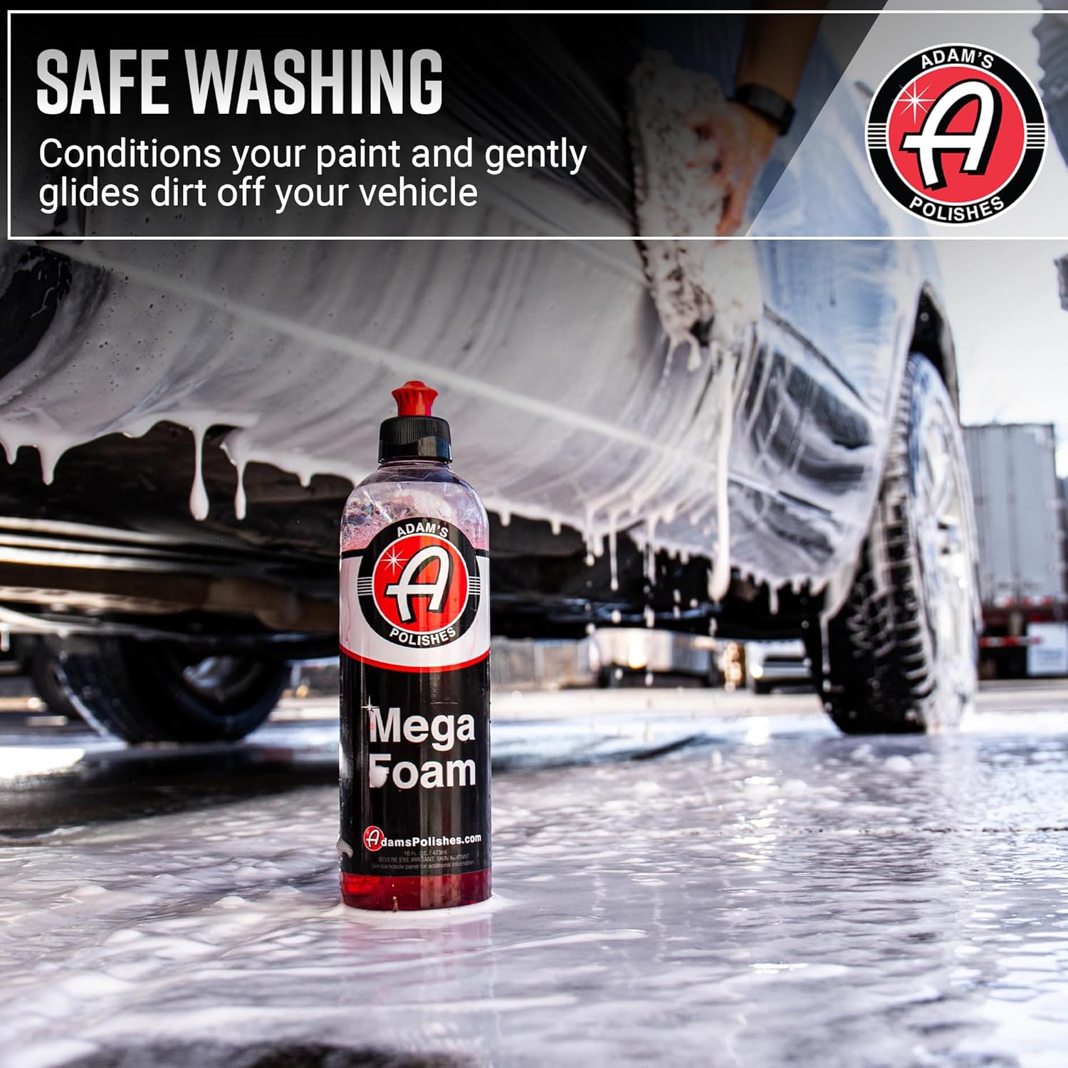 Adam’S Mega Foam (Gallon) - Detailing Ph Neutral Car Soap for Car Washing, Concentated for Use in Car Wash Bucket, Foam Cannon & Foam Gun for Cleaning, Won'T Strip Car Wax, Sealant or Ceramic Coating