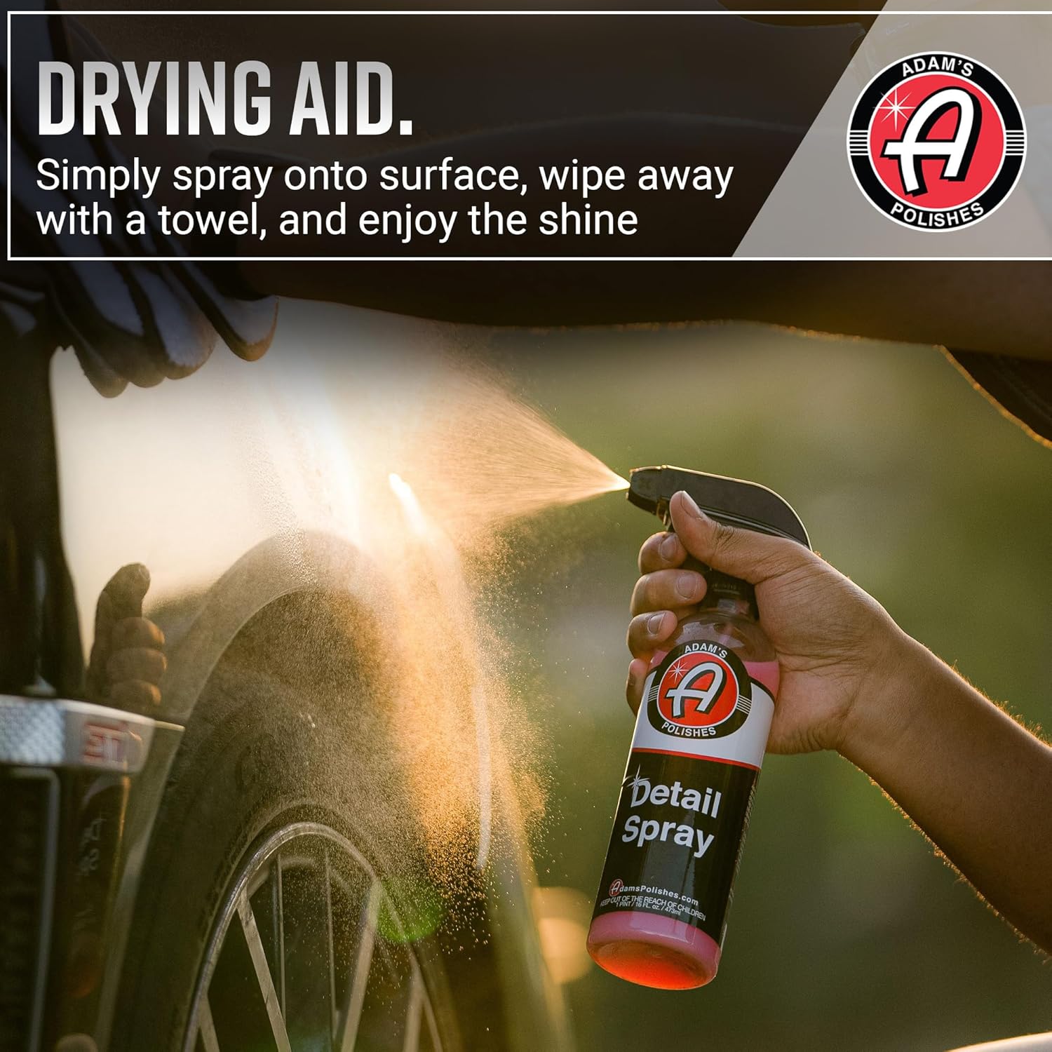 Detail Spray (16 Fl. Oz) - Quick Waterless Detailer Spray for Car Detailing | Polisher Clay Bar & Car Wax Boosting Tech | Add Shine Gloss Depth Paint | Car Wash Kit & Dust Remover