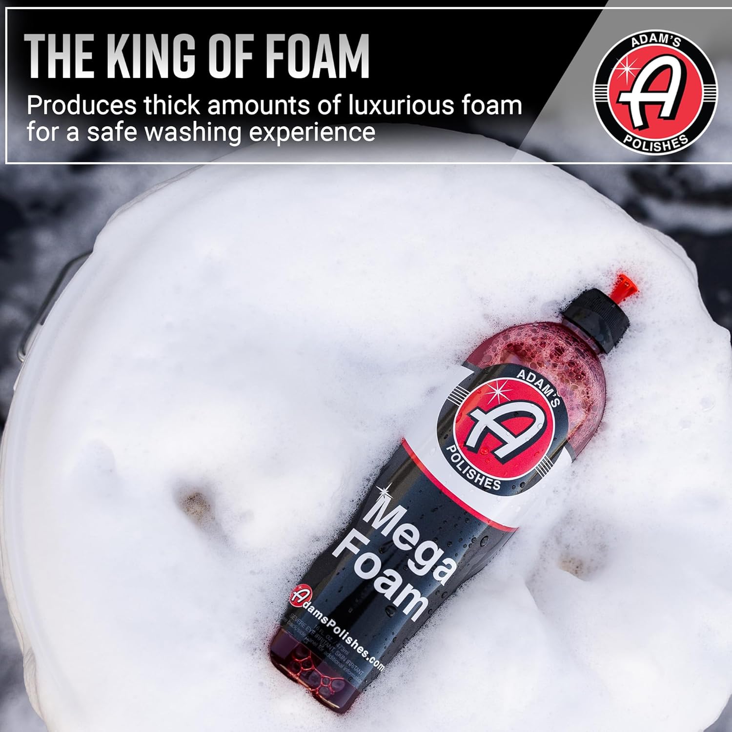 Adam’S Mega Foam (Gallon) - Detailing Ph Neutral Car Soap for Car Washing, Concentated for Use in Car Wash Bucket, Foam Cannon & Foam Gun for Cleaning, Won'T Strip Car Wax, Sealant or Ceramic Coating