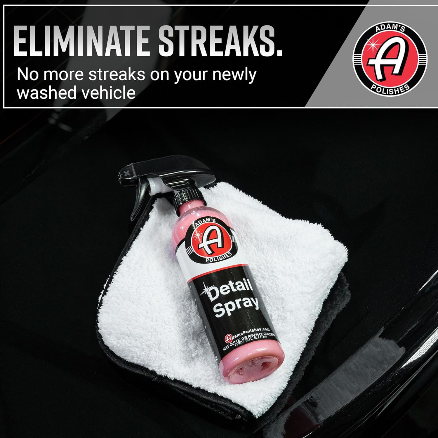 Detail Spray (16 Fl. Oz) - Quick Waterless Detailer Spray for Car Detailing | Polisher Clay Bar & Car Wax Boosting Tech | Add Shine Gloss Depth Paint | Car Wash Kit & Dust Remover