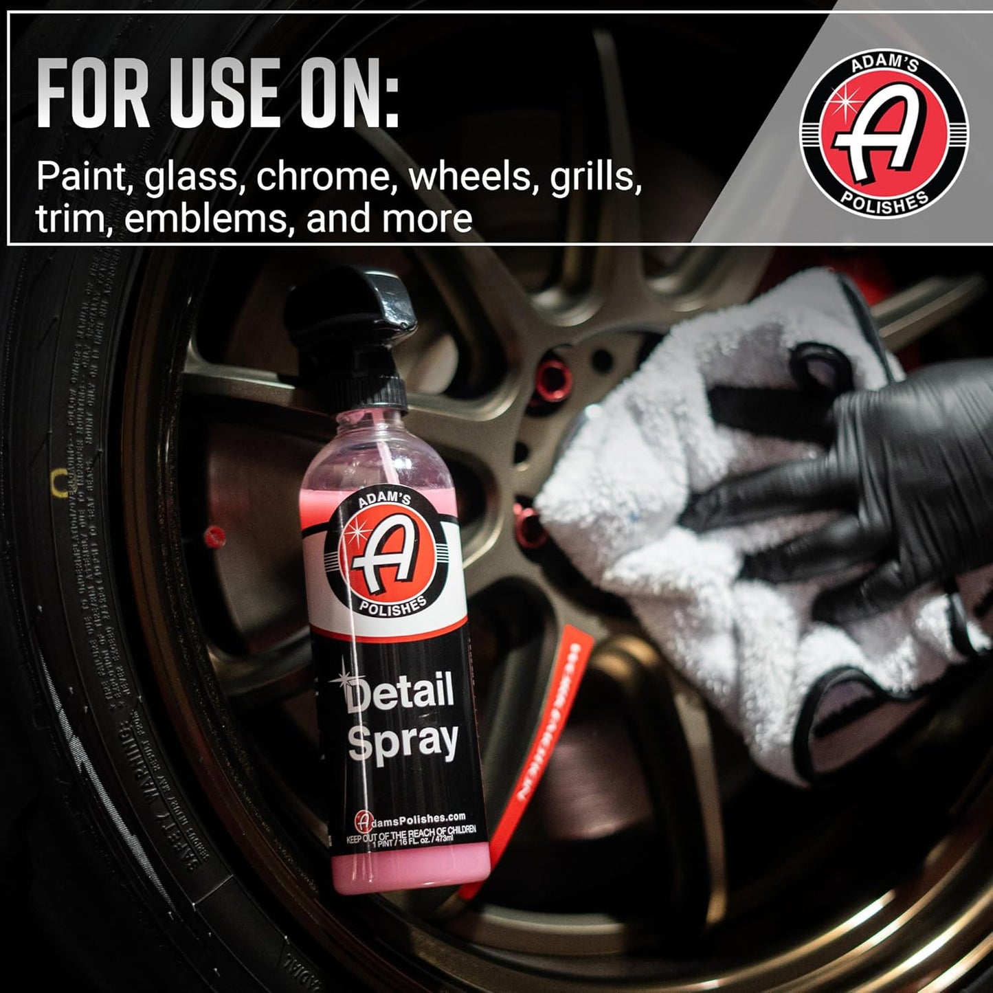 Detail Spray (16 Fl. Oz) - Quick Waterless Detailer Spray for Car Detailing | Polisher Clay Bar & Car Wax Boosting Tech | Add Shine Gloss Depth Paint | Car Wash Kit & Dust Remover