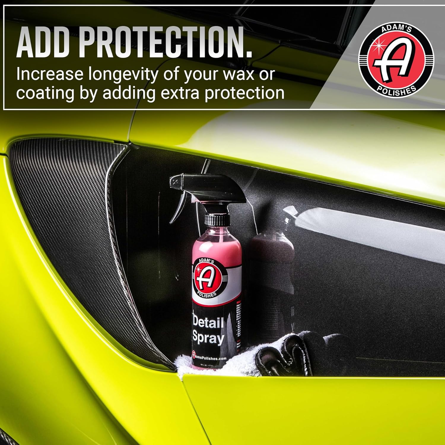 Detail Spray (16 Fl. Oz) - Quick Waterless Detailer Spray for Car Detailing | Polisher Clay Bar & Car Wax Boosting Tech | Add Shine Gloss Depth Paint | Car Wash Kit & Dust Remover