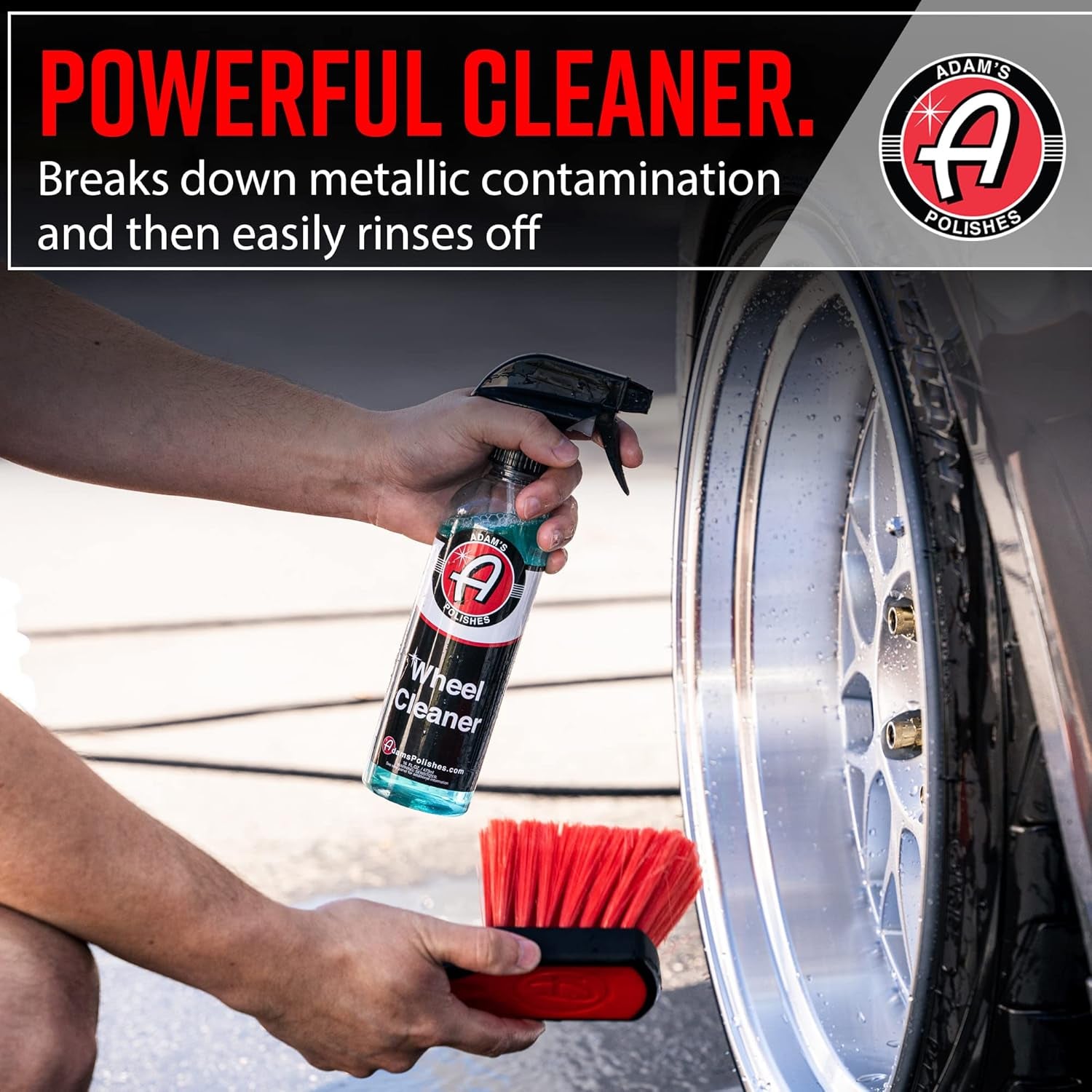 Wheel Cleaner 16Oz - Tough Wheel Cleaning Spray for Car Wash Detailing | Rim Cleaner & Brake Dust Remover | Safe on Chrome Clear Coated & Plasti Dipped Wheels | Use W/Wheel Brush