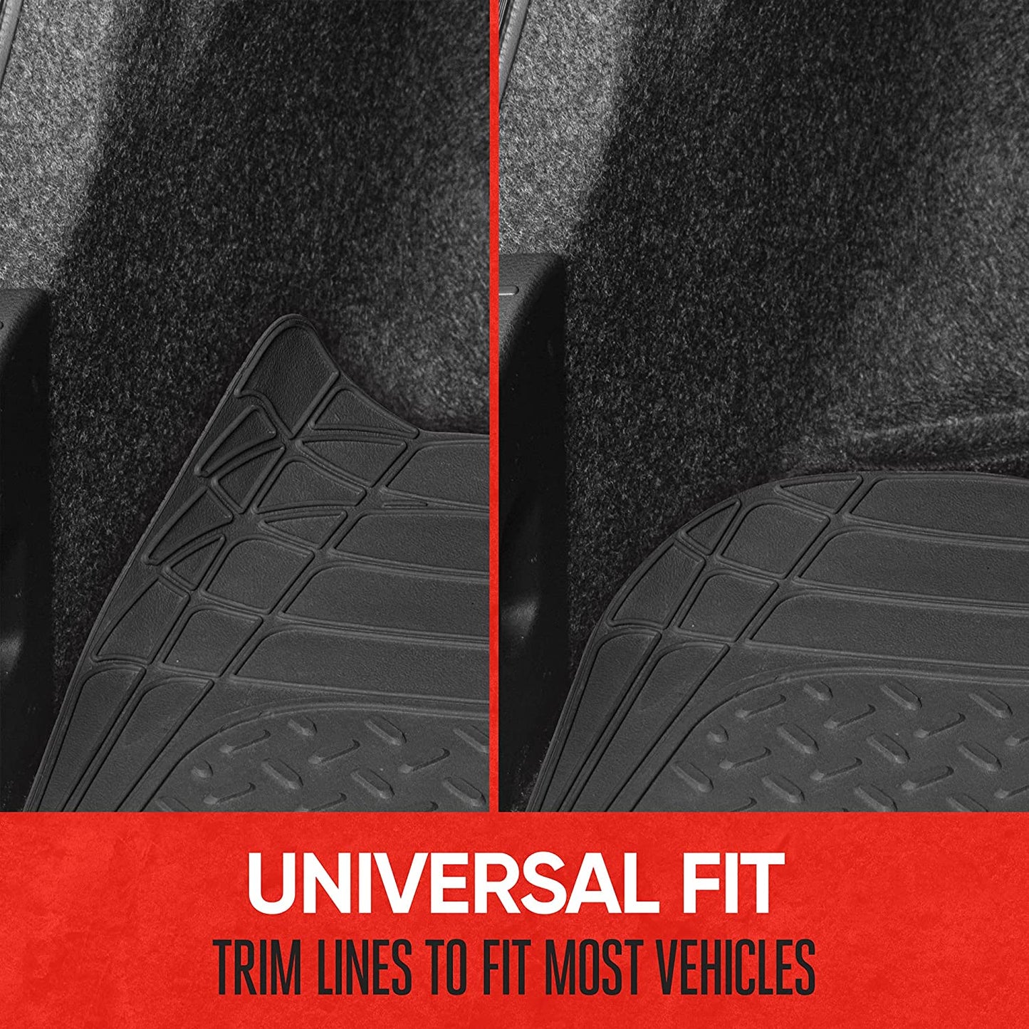 Motor Trend Flextough SUV Cargo Liner & Car Trunk Mat - Universal Trim-To-Fit All Weather Cargo Mats for Back of SUV - SUV Trunk Mat & Trunk Liner Floor Mat Cargo Cover - Trunk Cover 47.5"In X 32.2"In
