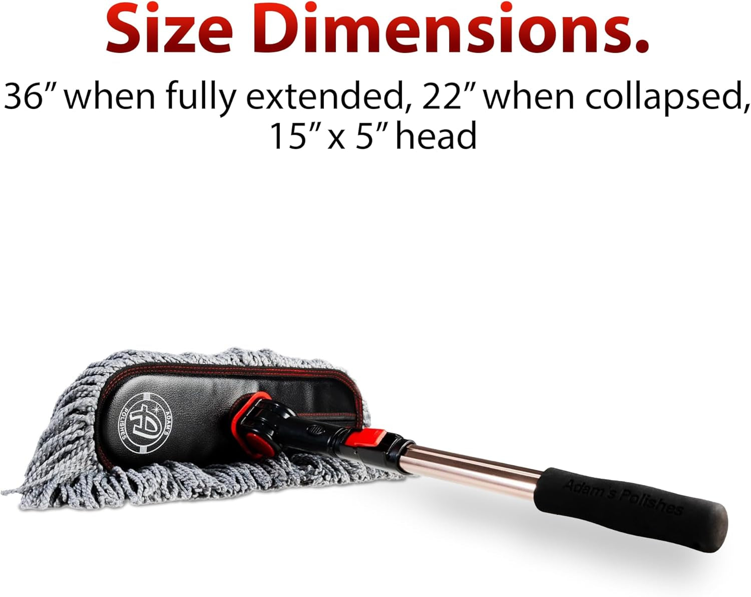 Microfiber Duster – Exterior Soft Premium Large Car Duster Kit Extendable Handle with Long Pole, Safe on Paint & Removes Dust, Pollen, Dirt, Cotton, Hair & More