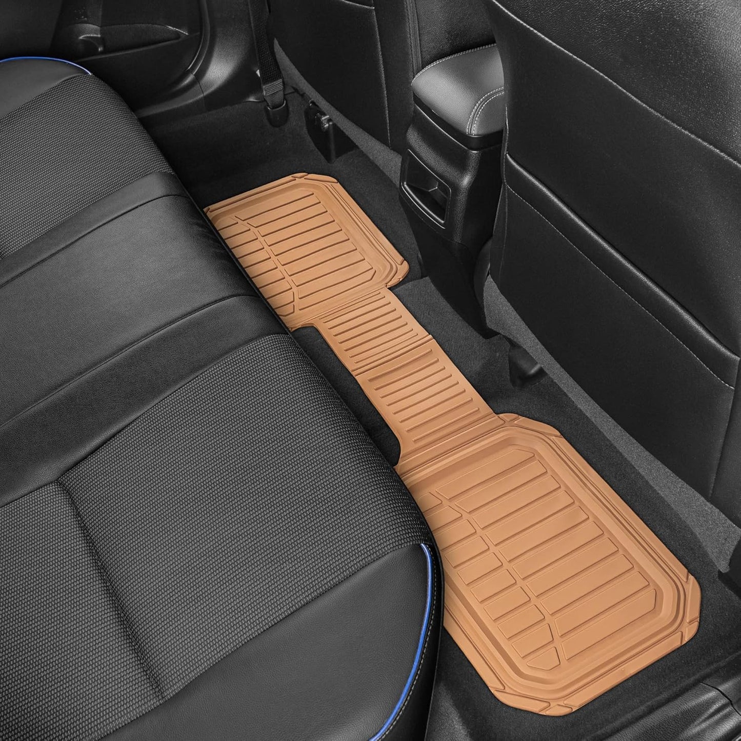 943-GR Flextough Defender Car Floor Mats -Next Generation Deep Dish Heavy Duty Contour Liners for Car SUV Truck & Van-All Weather Protection, Trim to Fit Most Vehicles Gray