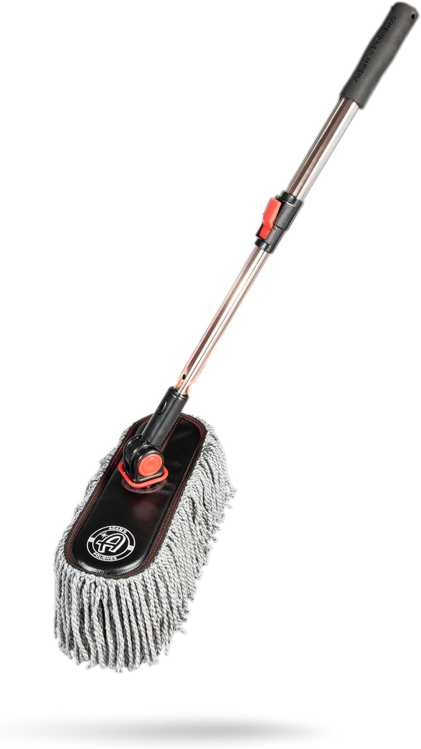 Microfiber Duster – Exterior Soft Premium Large Car Duster Kit Extendable Handle with Long Pole, Safe on Paint & Removes Dust, Pollen, Dirt, Cotton, Hair & More