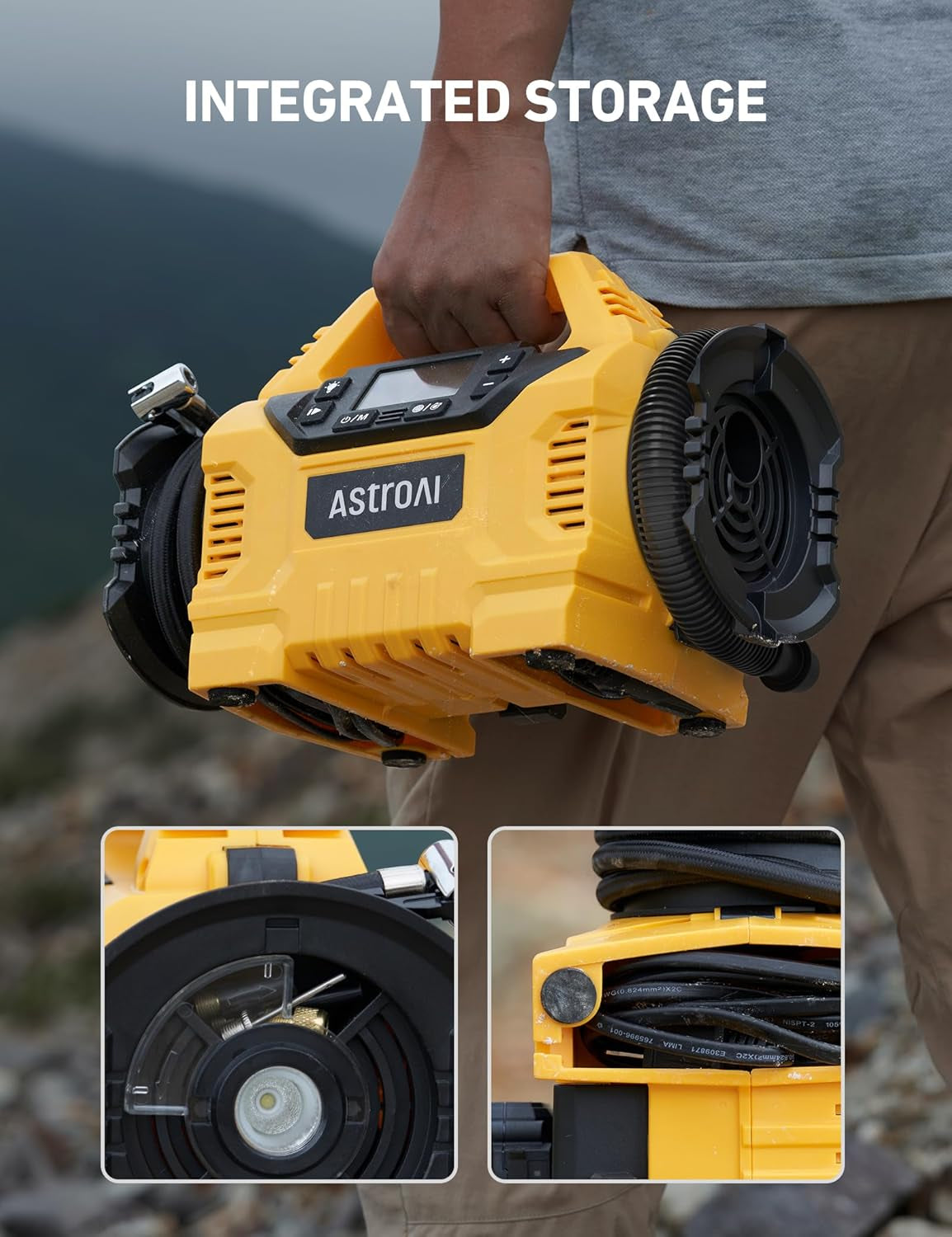 Cordless Tire Inflator Portable Air Compressor for Car 160PSI with HD Screen, 3 Power Sources & Dual Powerful Motors, Heavy Duty Air Pump Inflation/Deflation Father Day Gifts