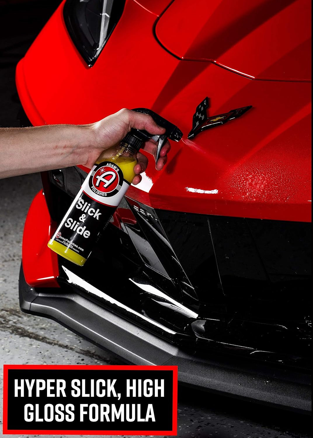 Slick & Slide Detail Spray - Hyper Slick Polymer Resin Technology Car Wash Spray Sealant - Car Wax Top Coat Quick Detailer Provides Superior Gloss, Shine, & Slickness (16 Oz)