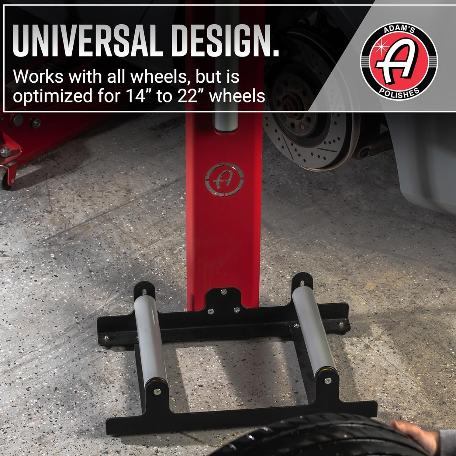 Rolling Wheel Detailing Stand - Wheel & Tire Car Detailing Roller for Cleaning, Ceramic Coating, Applying Tire Shine & Car Wheel Wash | Garage Accessory for Detailers