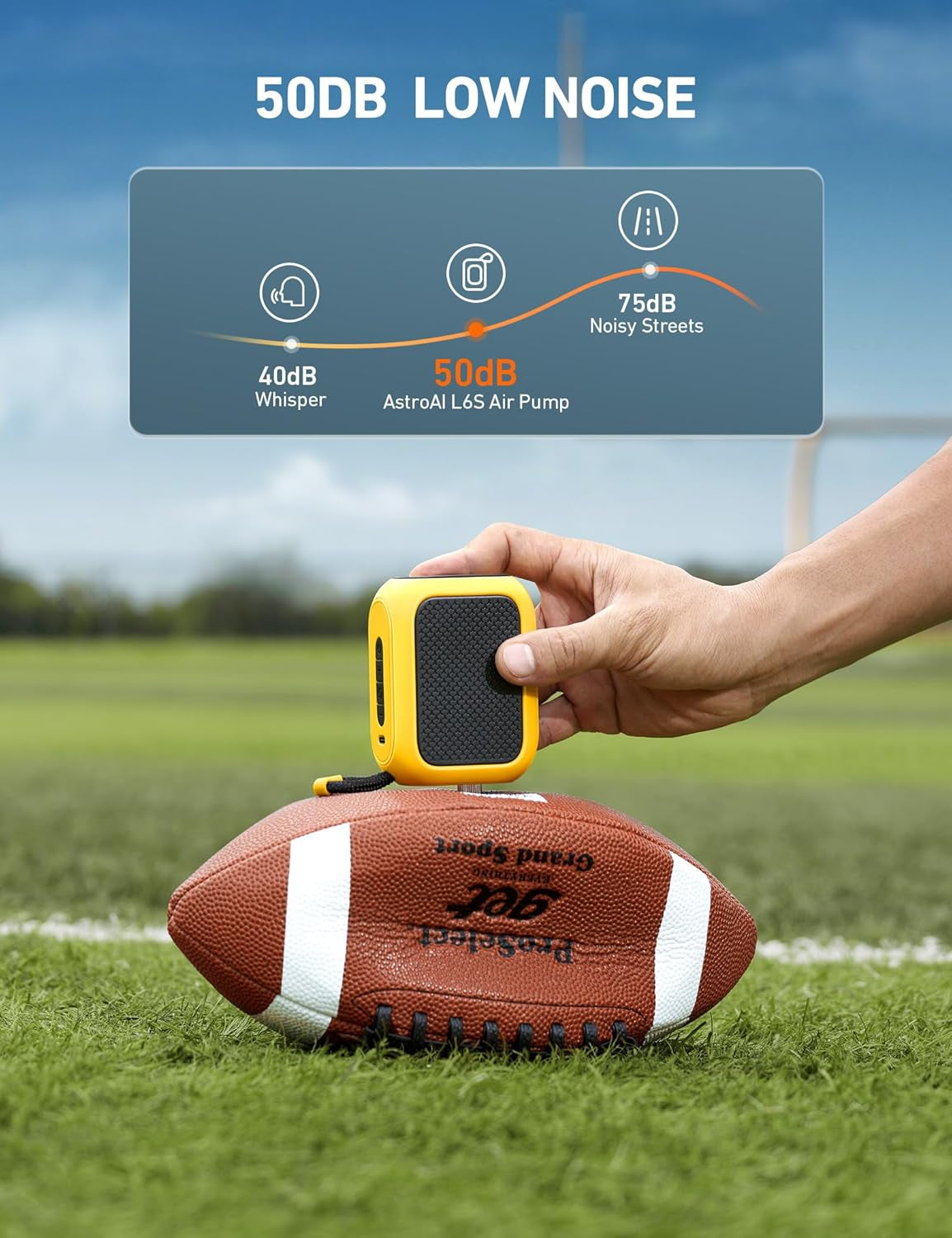 Portable Electric Ball Pump - Ultra Fast Inflation, with Digital LCD Display, Preset Pressure with Ball Needle for Basketball, Soccer, and Sports Balls