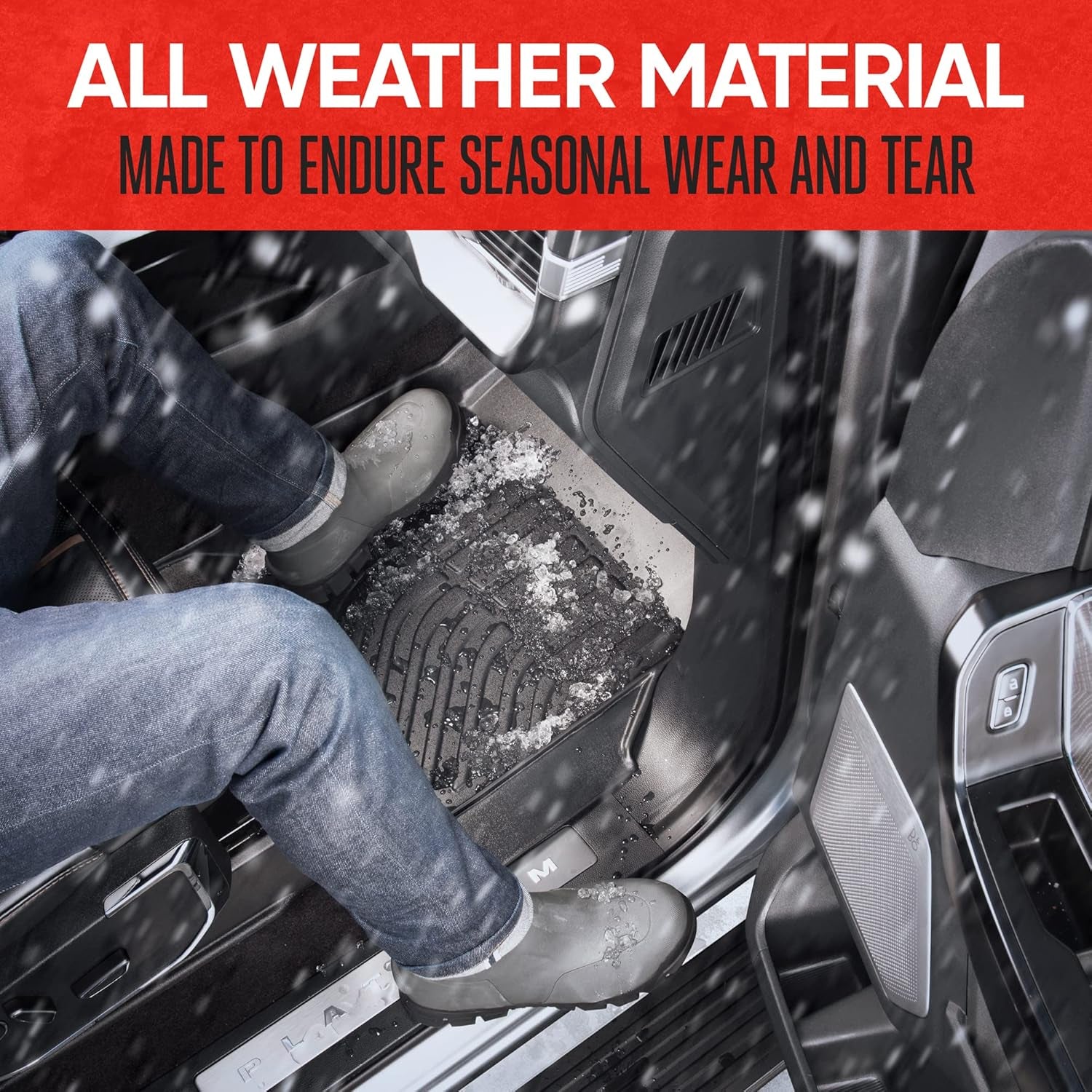 Motor Trend Weatherguard Floor Liners for Ford F-150 Supercrew Cab 2015 to 2024, Front & 2Nd Row 3D Custom Fit F150 Floor Mats for Trucks, Ford F150 Accessories