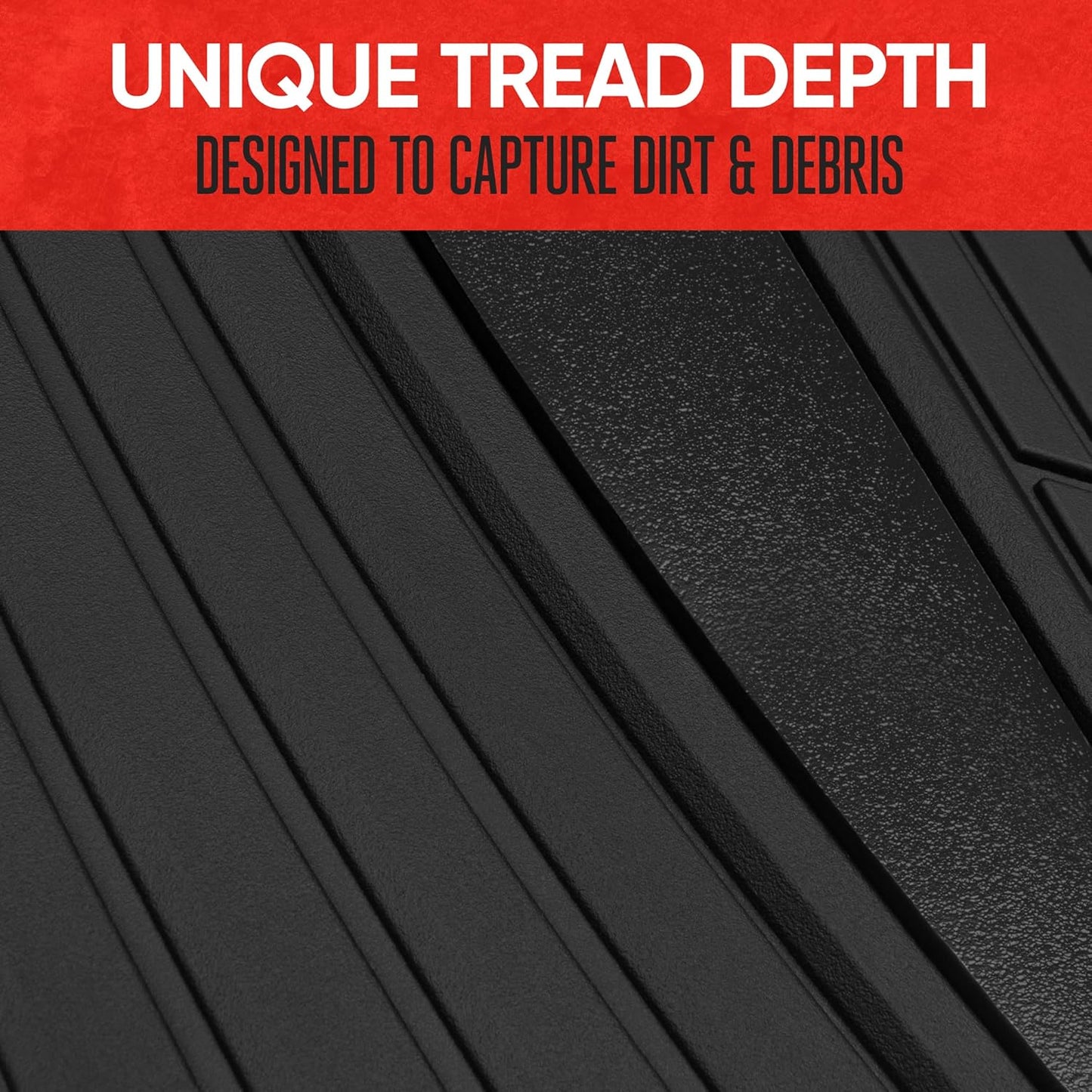 Motor Trend Rubber Car Floor Mats - Durable, All Weather Protection with Non-Slip Backing, Two Tone Accent - for Front and Rear
