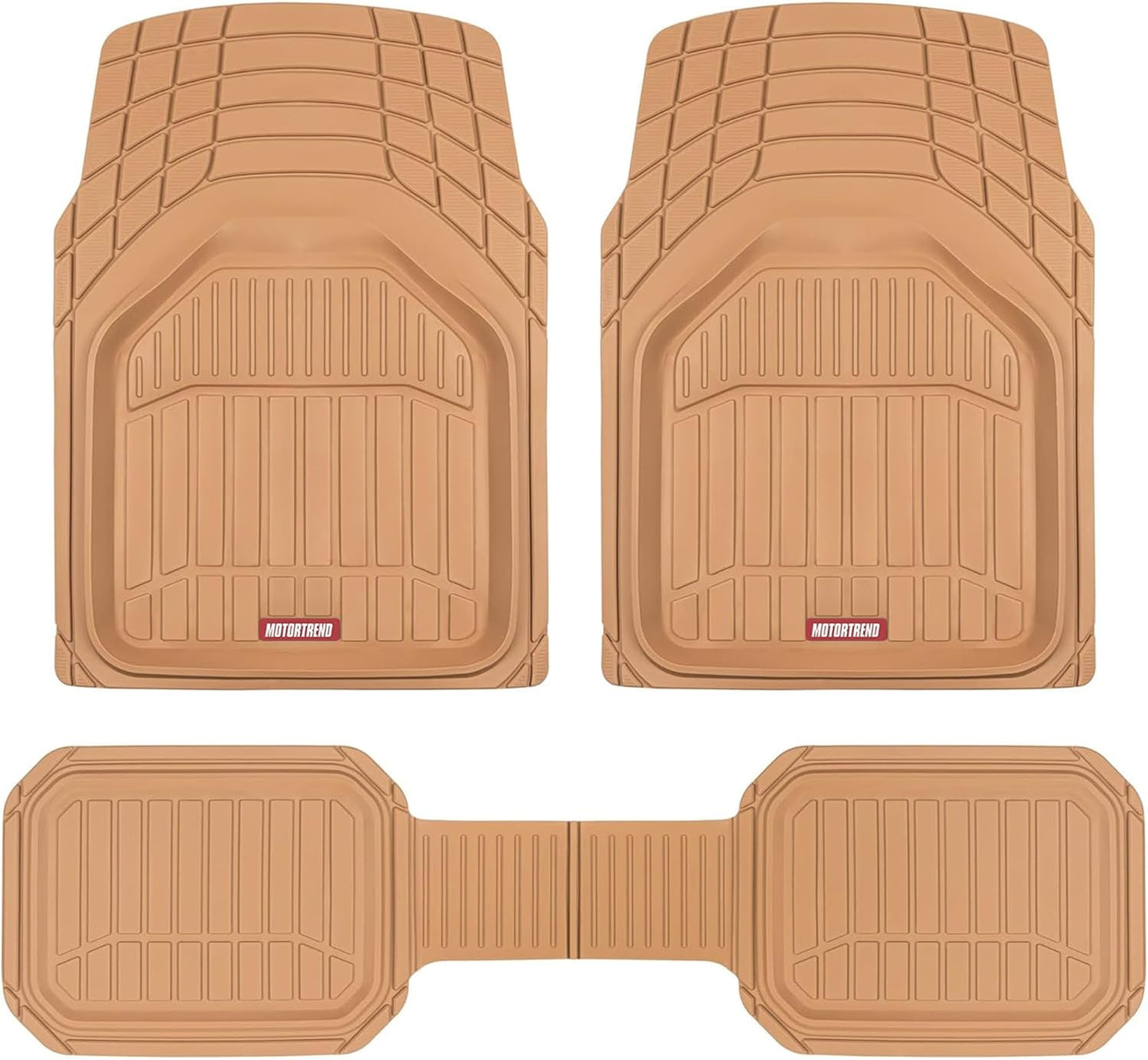 943-GR Flextough Defender Car Floor Mats -Next Generation Deep Dish Heavy Duty Contour Liners for Car SUV Truck & Van-All Weather Protection, Trim to Fit Most Vehicles Gray