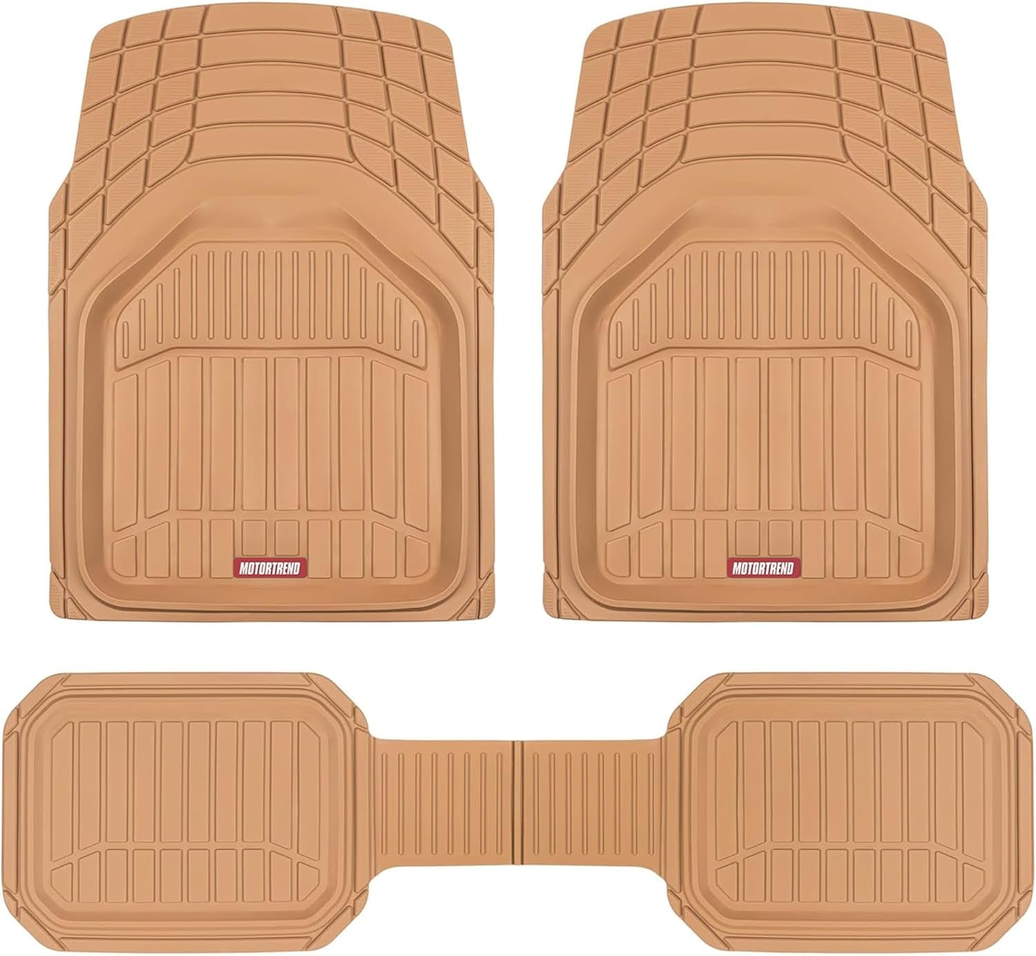 943-GR Flextough Defender Car Floor Mats -Next Generation Deep Dish Heavy Duty Contour Liners for Car SUV Truck & Van-All Weather Protection, Trim to Fit Most Vehicles Gray