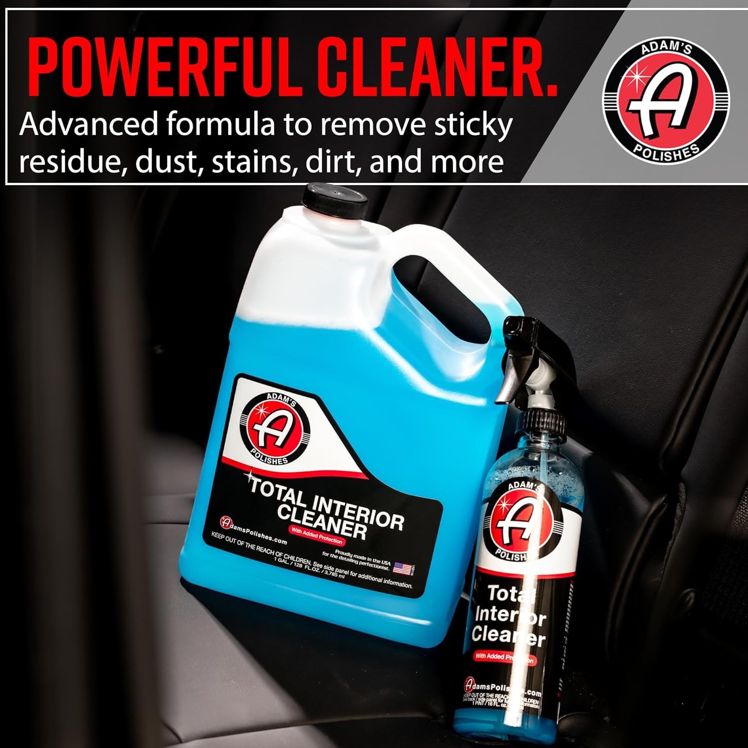 Interior Cleaner & Protectant (16Oz) (2-Pack), Quick Detailer & Sio2 Protection, Ceramic Infused UV Protection, Anti-Static, for Leather, Vinyl, Plastics, Glass