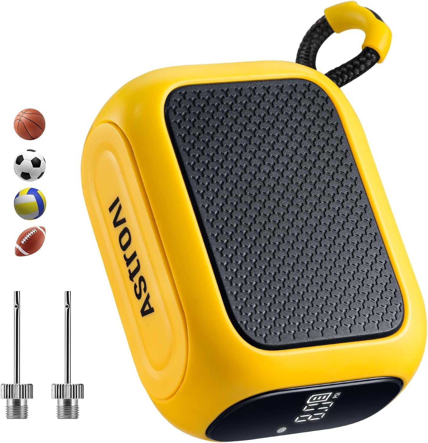 Portable Electric Ball Pump - Ultra Fast Inflation, with Digital LCD Display, Preset Pressure with Ball Needle for Basketball, Soccer, and Sports Balls